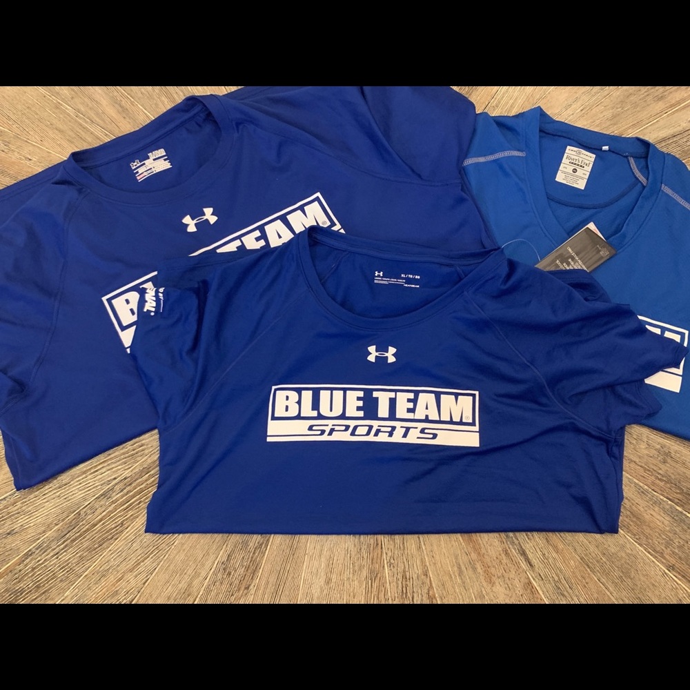 Set of Blue Team workout clothes